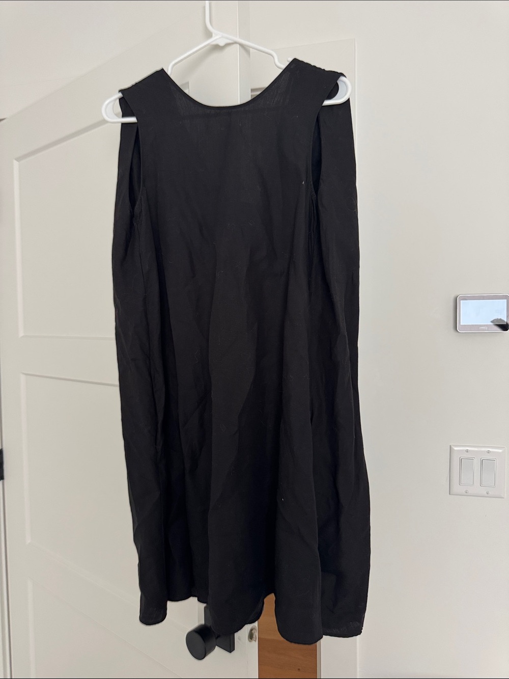 COS Twist Detail Mini Dress Black Linen Lyocell Open Back Size 8